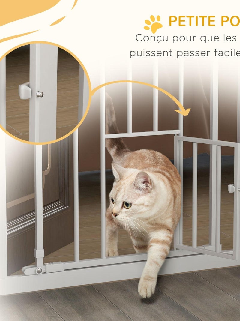 Barrière de sécurité animaux réglable 2 portes acier Blanc - Kiabi