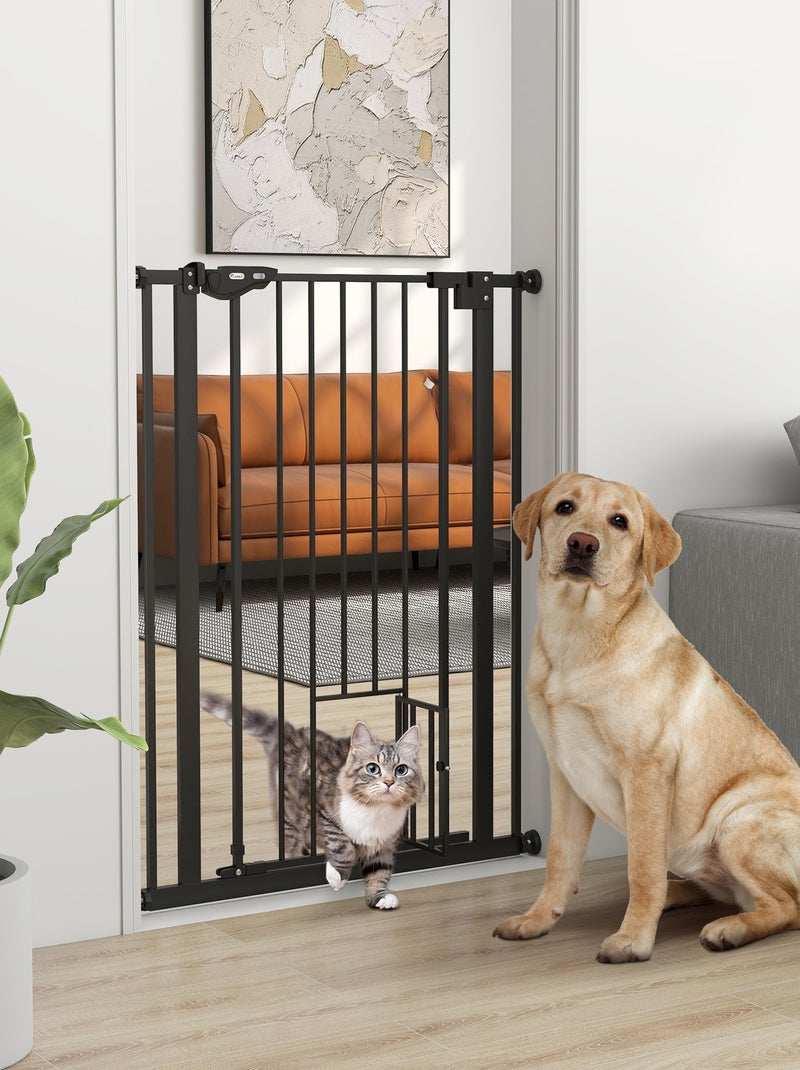 Barrière de sécurité animaux réglable 2 portes acier Noir - Kiabi