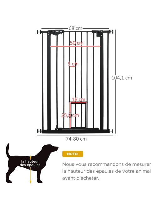 Barrière de sécurité animaux réglable 2 portes acier - Kiabi