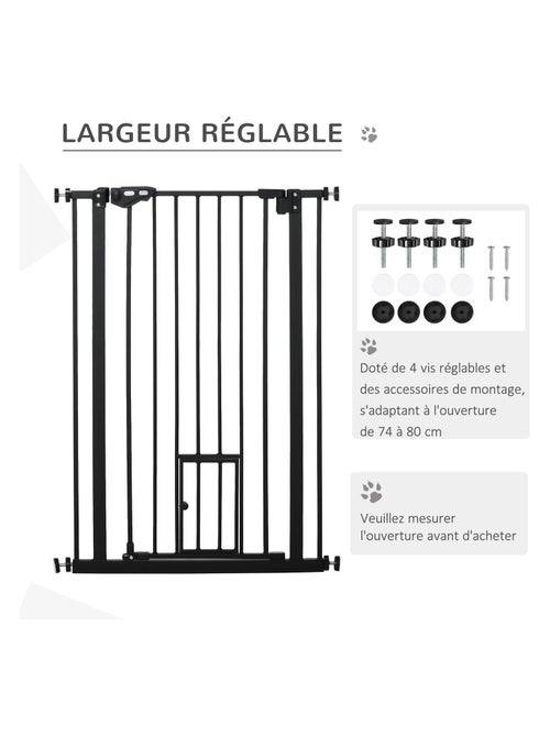 Barrière de sécurité animaux réglable 2 portes acier - Kiabi