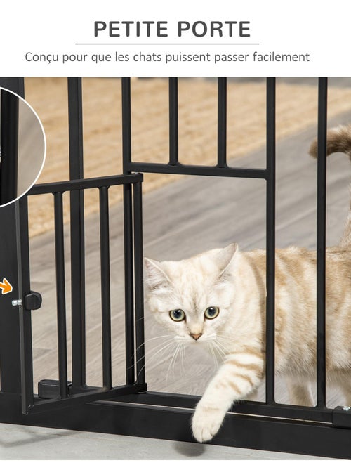 Barrière de sécurité animaux réglable 2 portes acier - Kiabi
