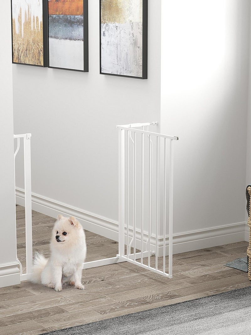 Barrière de sécurité animaux réglable avec porte acier blanc Blanc - Kiabi