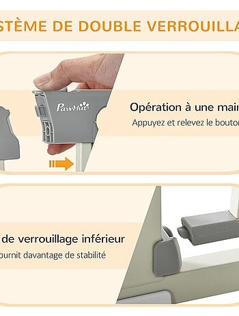 Barrière de sécurité animaux réglable porte intégrée acier ABS