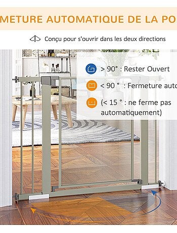 Barrière de sécurité animaux réglable porte intégrée acier ABS