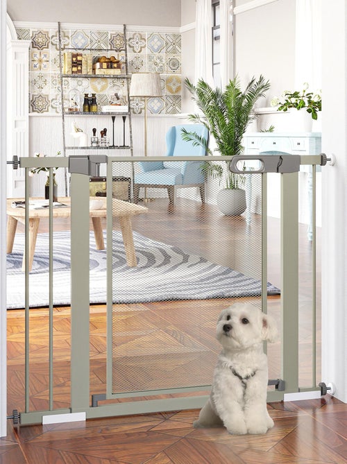 Barrière de sécurité animaux réglable porte intégrée acier ABS - Kiabi