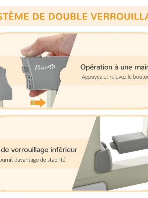 Barrière de sécurité animaux réglable porte intégrée acier ABS - Kiabi