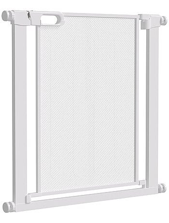 Barrière de sécurité animaux réglable porte intégrée acier blanc
