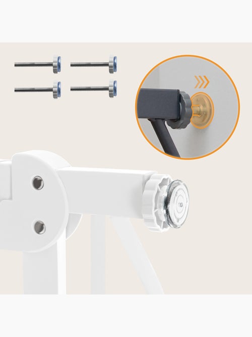 Barrière de sécurité bébé LIONELO Truus Slim - 75-105 cm - Fixation par pression - Sans perçage - Kiabi Barrière de sécurité bébé LIONELO Truus Slim - 75-105 cm - Fixation par pression - Sans perçage - Kiabi