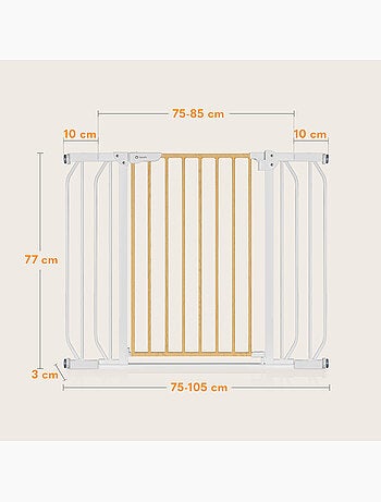 Barrière de sécurité bébé LIONELO Truus Slim - 75-105 cm - Fixation par pression - Sans perçage