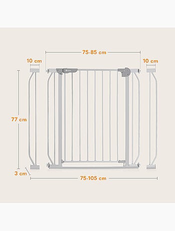 Barrière de sécurité bébé LIONELO Truus Slim - 75-105 cm - Fixation par pression - Sans perçage