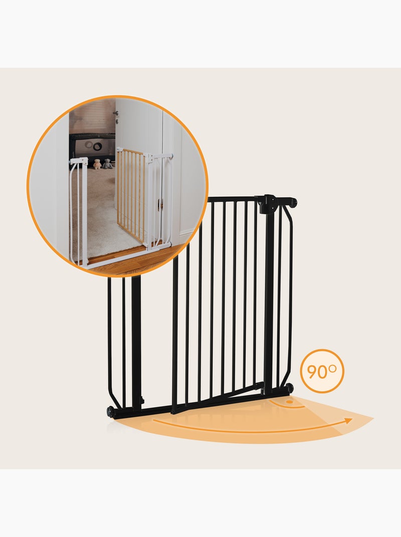 Barrière de sécurité bébé LIONELO Truus Slim - 75-105 cm - Fixation par pression - Sans perçage Noir - Kiabi