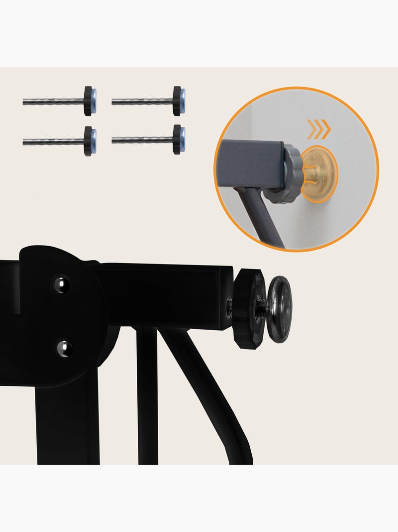 Barrière de sécurité bébé LIONELO Truus Slim - 75-105 cm - Fixation par pression - Sans perçage Noir - Kiabi
