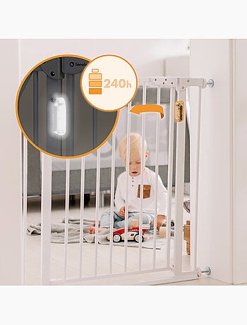 Barrière de sécurité bébé LIONELO Truus Slim LED - 75-105 cm - Fixation par pression