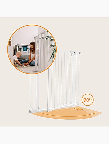 Barrière de sécurité bébé LIONELO Truus Slim LED - 75-105 cm - Fixation par pression