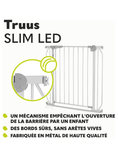 Barrière de sécurité bébé LIONELO Truus Slim LED - 75-105 cm - Fixation par pression - Kiabi