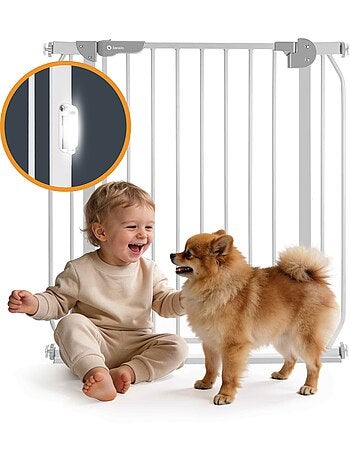 Barrière de sécurité bébé LIONELO Truus Slim LED - 75-105 cm - Fixation par pression