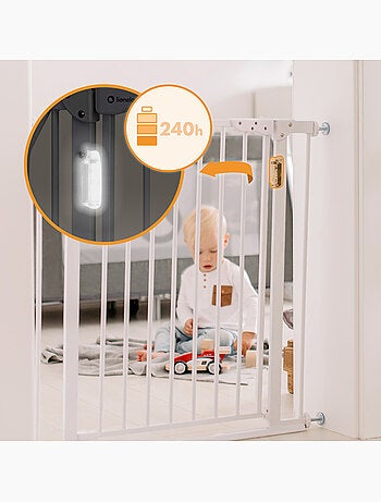 Barrière de sécurité bébé LIONELO Truus Slim LED - 75-105 cm - Fixation par pression