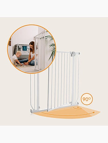 Barrière de sécurité bébé LIONELO Truus Slim LED - 75-105 cm - Fixation par pression