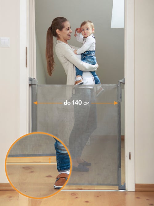 Barrière de sécurité bébé LIONELO Tulia - extensible jusque 140 cm - Noir - Kiabi