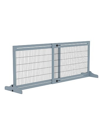 Barrière de sécurité chien autoportante longueur réglable gris
