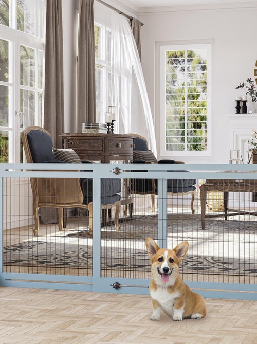 Barrière de sécurité chien autoportante longueur réglable gris - Kiabi