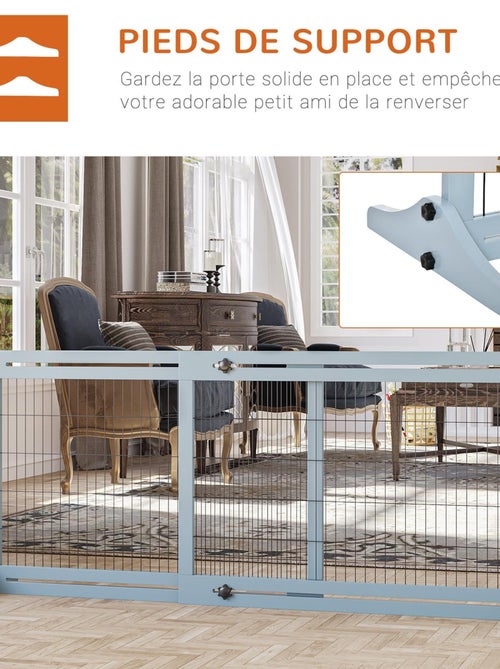 Barrière de sécurité chien autoportante longueur réglable gris - Kiabi