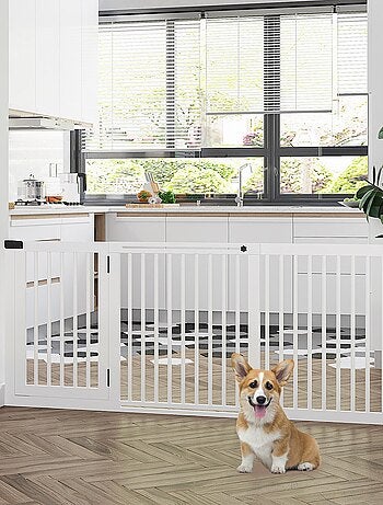 Barrière de sécurité chien longueur réglable porte sapin blanc