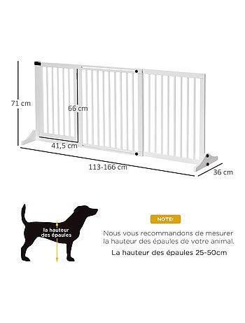 Barrière de sécurité chien longueur réglable porte sapin blanc