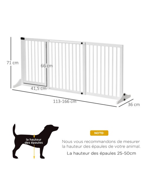 Barrière de sécurité chien longueur réglable porte sapin blanc - Kiabi