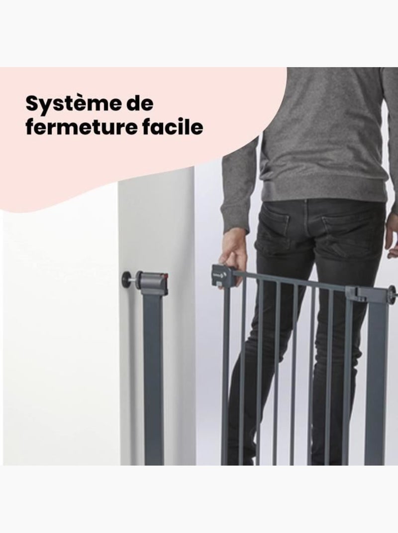 Barrière de sécurité enfant en métal 73-80 cm - - Safety 1st Noir - Kiabi