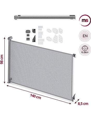 Barrière de sécurité enroulable enfant moby-system homesafe 140 cm