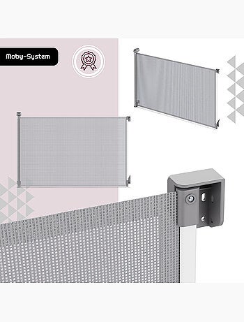 Barrière de sécurité enroulable enfant moby-system homesafe 140 cm