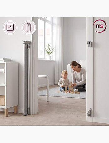 Barrière de sécurité enroulable enfant moby-system homesafe 140 cm