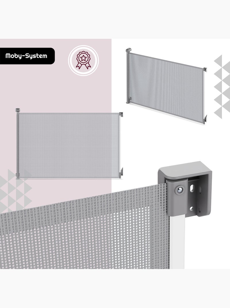 Barrière de sécurité enroulable enfant moby-system homesafe 140 cm Gris - Kiabi