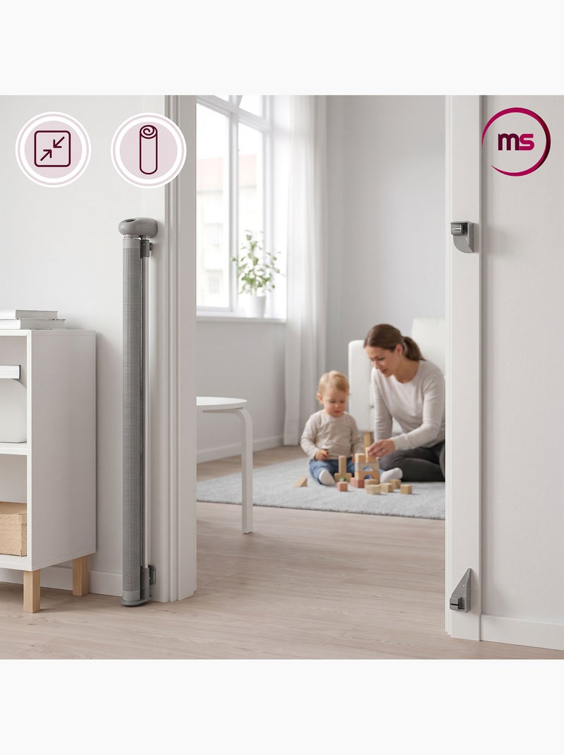 Barrière de sécurité enroulable enfant moby-system homesafe 140 cm Gris - Kiabi