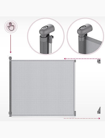 Barrière de sécurité enroulable enfant moby-system safeguard 140 cm