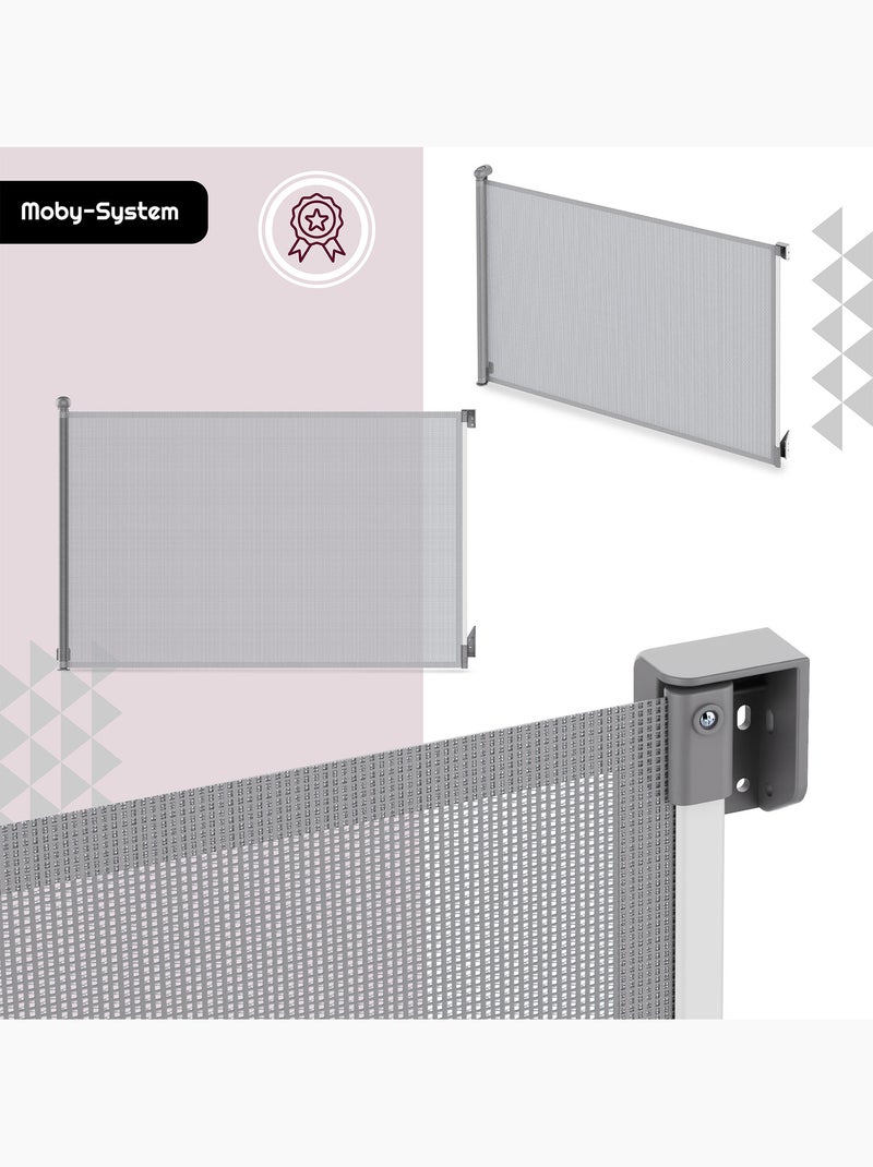 Barrière de sécurité enroulable enfant moby-system safeguard 140 cm Gris - Kiabi