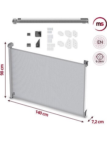 Barrière de sécurité enroulable enfant moby-system stairsafe 140 cm