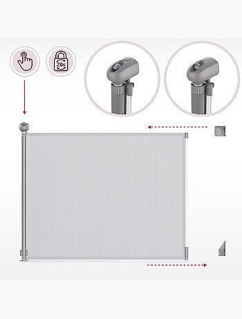 Barrière de sécurité enroulable enfant moby-system stairsafe 140 cm