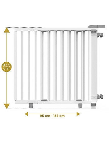 Barrière de sécurité escalier extensible bois - 93 à 135 cm