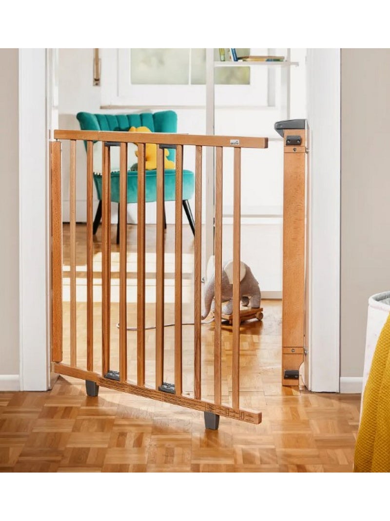 Barrière de sécurité escalier extensible bois vernis clair - 93 à 135 cm Beige - Kiabi