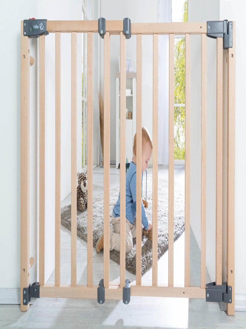 Barrière de sécurité extensible en bois massif Safety Up - ROBA Marron clair - Kiabi