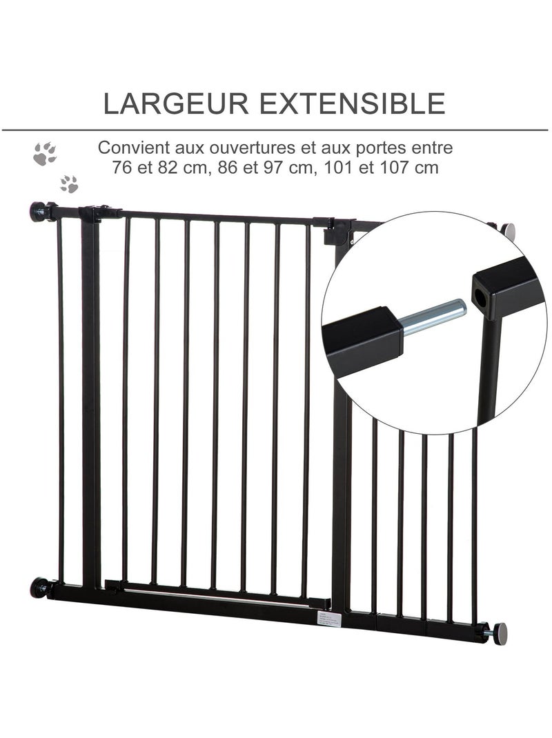 Barrière de sécurité longueur réglable sans perçage métal plastique Noir - Kiabi