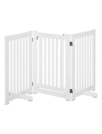 Barrière de sécurité modulable pliable porte verrouillable blanc