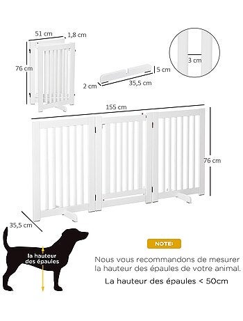 Barrière de sécurité modulable pliable porte verrouillable blanc