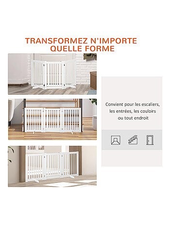 Barrière de sécurité modulable pliable porte verrouillable blanc