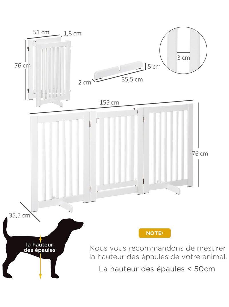 Barrière de sécurité modulable pliable porte verrouillable blanc Blanc - Kiabi