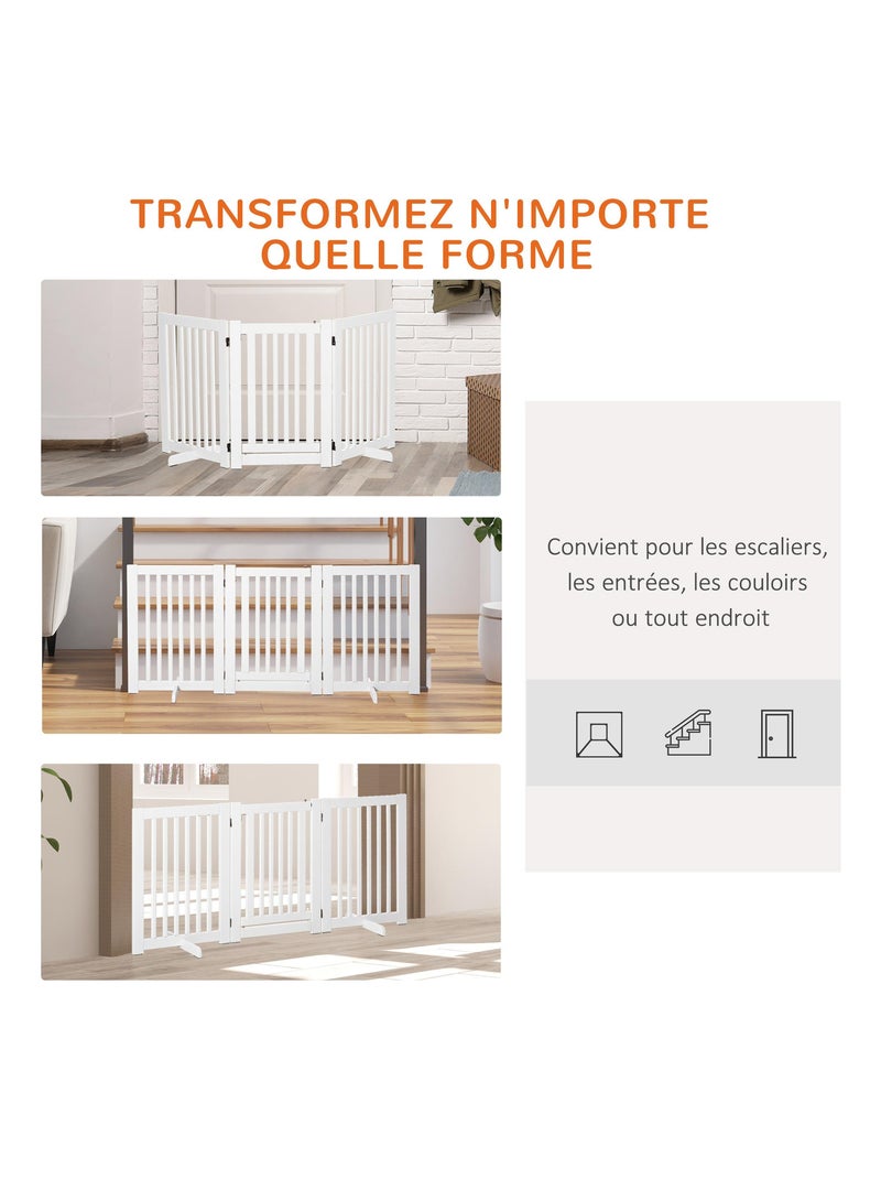 Barrière de sécurité modulable pliable porte verrouillable blanc Blanc - Kiabi