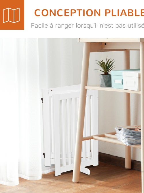 Barrière de sécurité modulable pliable porte verrouillable blanc - Kiabi