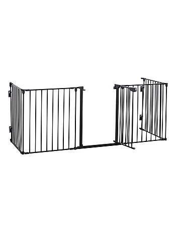 Barrière de sécurité parc enclos chien modulable pliable avec porte noir